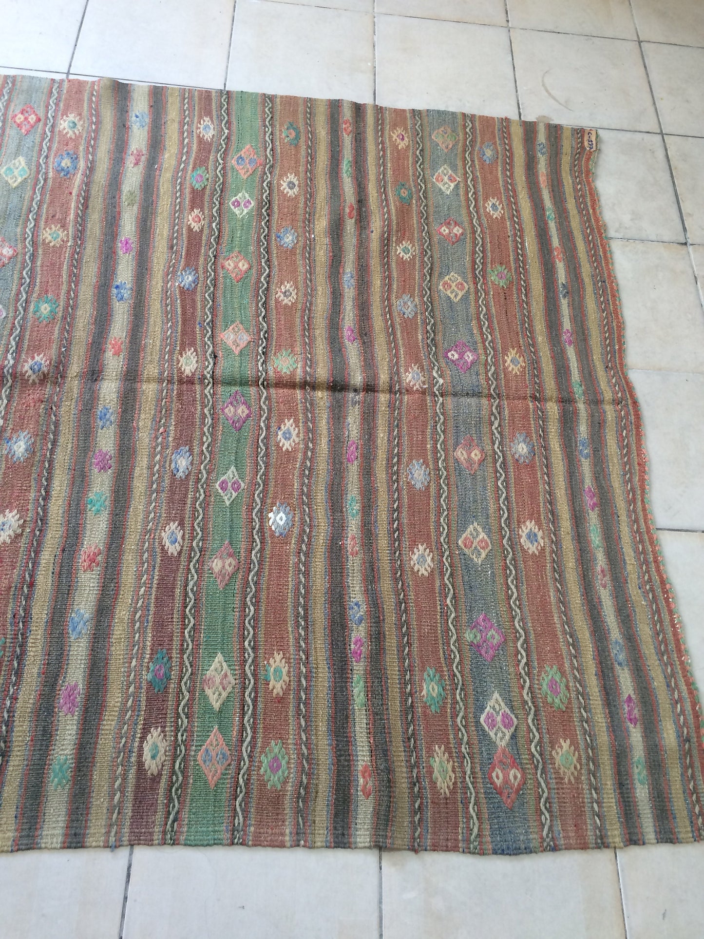 5 x 7 Flat Woven OUSHAK RUG TURKISH Flatweave Oushak Rug Vintage Oushak Runner Rug Vintage Runner Rug Wool Oushak Rug Hand Made Rugs