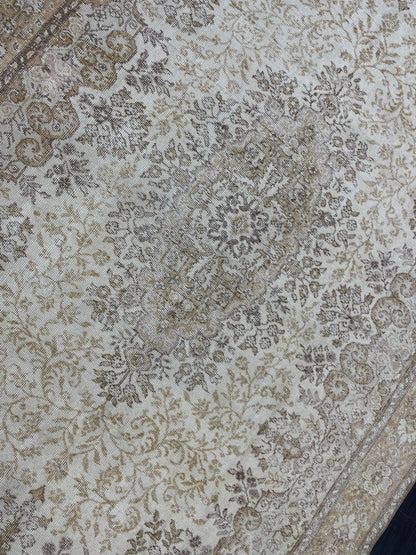 Muted Vintage RUG 6.5 x 10.3 TURKISH Rug Distressed Vintage Turkish Rug Muted Oushak Rug Large Persian Rugs Vintage Oriental Rug 7x10