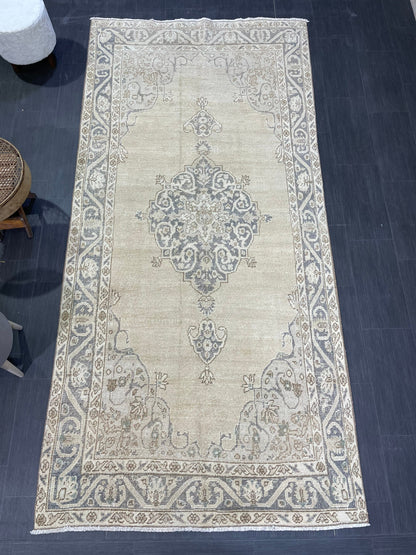 Handmade Rug, Vintage 4.9 x 10 Turkish Rug, Persian Rug, NATURAL Wool Rug, Living Room Rug, Oushak Rug, Hand Knotted Rug, Kitchen Rug,