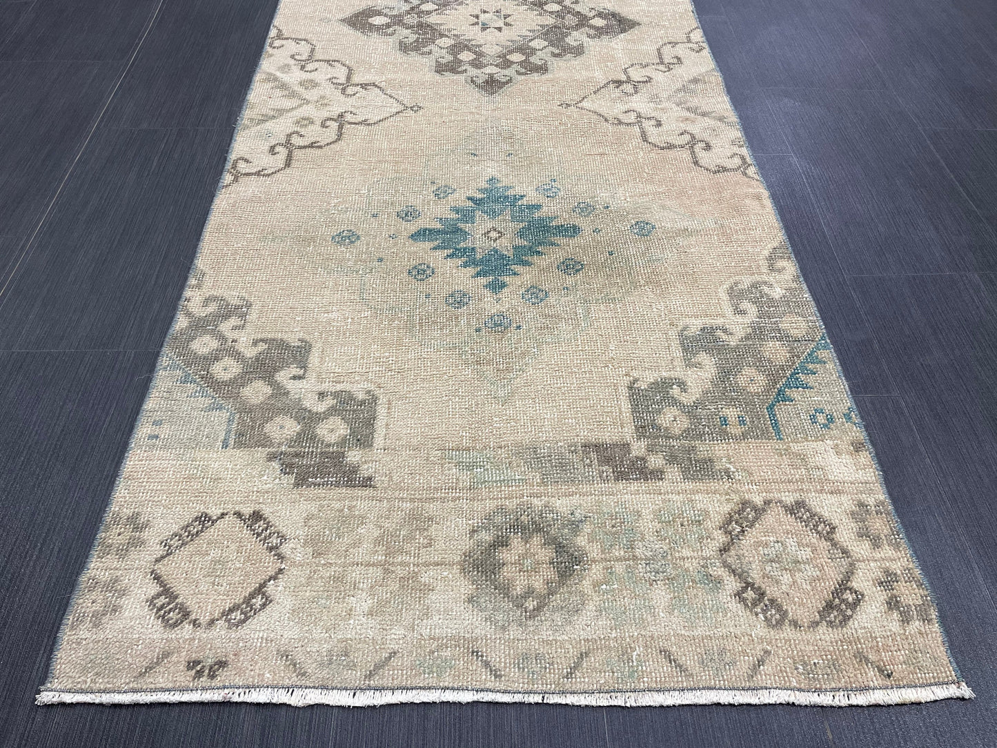 Muted Vintage Runner Rug Persian Runner Rug 2.8 x 11.2 Hallway Runner Rug Turkish Runner Kitchen Runner Rug Antique Wool Oriental Runner