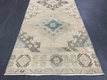 Muted Vintage Runner Rug Persian Runner Rug 2.8 x 11.2 Hallway Runner Rug Turkish Runner Kitchen Runner Rug Antique Wool Oriental Runner
