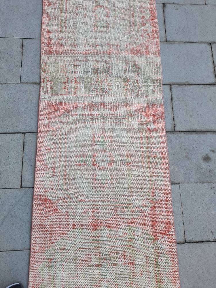 Extra Long Distressed Runner Rug 2.4 x 23 Long TURKISH Runner Rug XL Vintage Runner Rug Oriental Runner Rug Staircase Runner rug Handmade