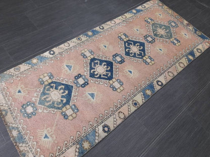 Muted Oushak Runner 2.4 x 5.5 Turkish Runner Rug Vintage Runner Rug Hallway Runner Rug Kitchen Runner Rug Wool Runner Rug Wool Oushak Rug
