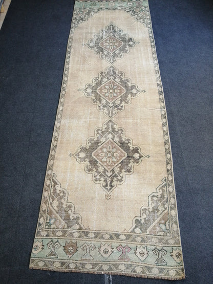 11 x 3.5 Oushak Runner Rug Turkish Runner Rug Vintage Runner Rug Hallway Runner Rug Kitchen Runner Rug Wool Runner Rug Oriental Runner Rug