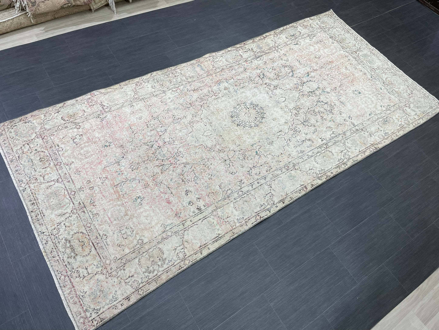 Oriental RUG, TURKISH Rug, 4.6 x 10 , Vintage Distressed Rug, Vintage Persian Rug, Wool Oushak Rug, Handmade Rugs, Vintage Turkish Rug.