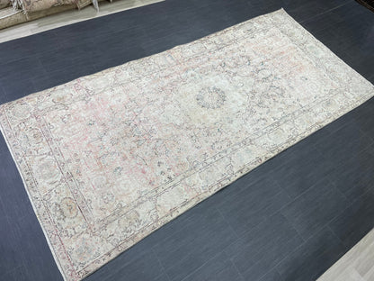 Oriental RUG, TURKISH Rug, 4.6 x 10 , Vintage Distressed Rug, Vintage Persian Rug, Wool Oushak Rug, Handmade Rugs, Vintage Turkish Rug.