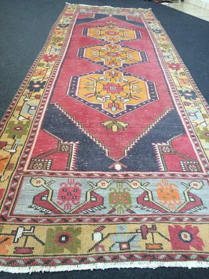 3 x 9.3 Runner Rug Turkish Runner Rug Vintage Runner Rug Hallway Runner Rug Kitchen Runner Rug Wool Runner Rug