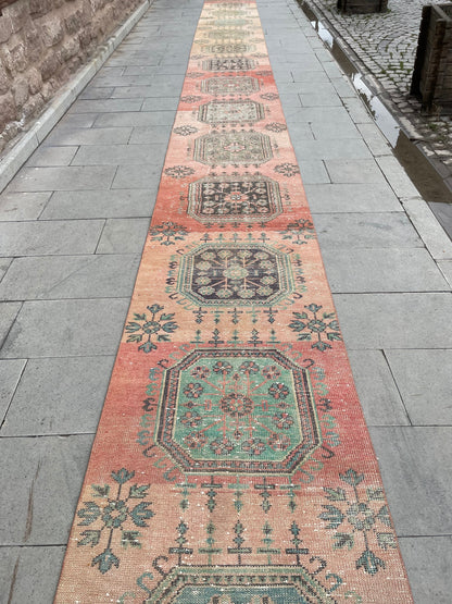Vintage Staircase Runner Rug 2.5 x 33 ft Extra Long TURKISH Runner Rug Vintage Runner Rug Distressed Runner Rug  Runner Hand Knotted Runner
