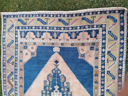 Turkish rug, bohemian rug, vintage rug, turkish oushak rug 10'7x5'9 ft