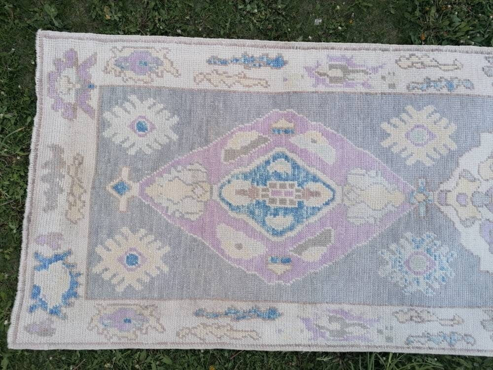 2'11x13'4 oushak wool runner, turkish oushak new production handmade rug, hallway runner rug