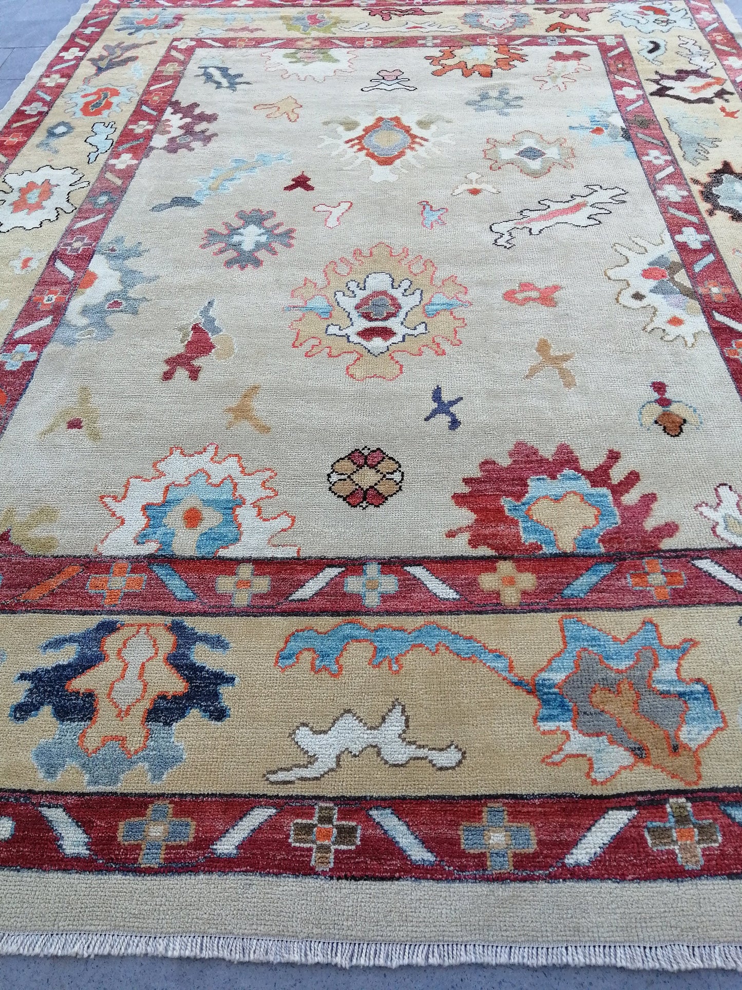 12 x 9 OUSHAK RUG, TURKISH Oushak Rug, Vintage Oushak  Rug, Rug, Wool Oushak Rug Hand Made Rugs, Made In Turkey 9x12 Oushak Rug