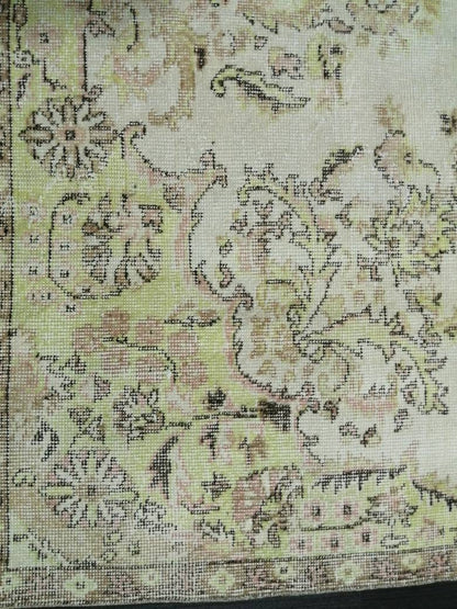 Floral Muted RUG 10.6 x 6 Muted TURKISH Rug Oriental Vintage Wool Rug Hand Made Rugs Vintage Large Turkish Rug