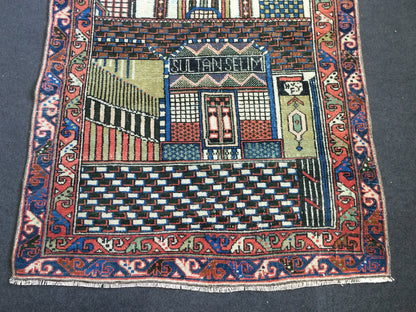 Konya Mevlana Tapestry Rug OUSHAK RUG TURKISH Rug Vintage Oushak Runner Rug Vintage Runner Rug Wool Oushak Rug Hand Made Rugs Sufi Rug