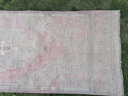 Handmade wool runner rug 2'11x9'9 vintage runner rug, turkish wool runner rug,hallway runner, kitchen runner rug, bohemian rug