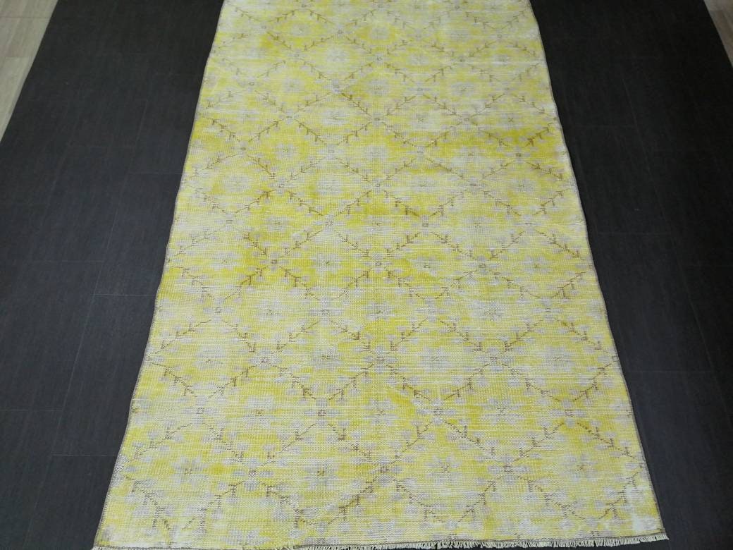 Vintage RUG TURKISH Rug 7.3 x 4.5 Oushak Rug Vintage Oushak Rug Vintage Rug Muted Boho Rug Hand Made Rug Vintage Neutral Rug