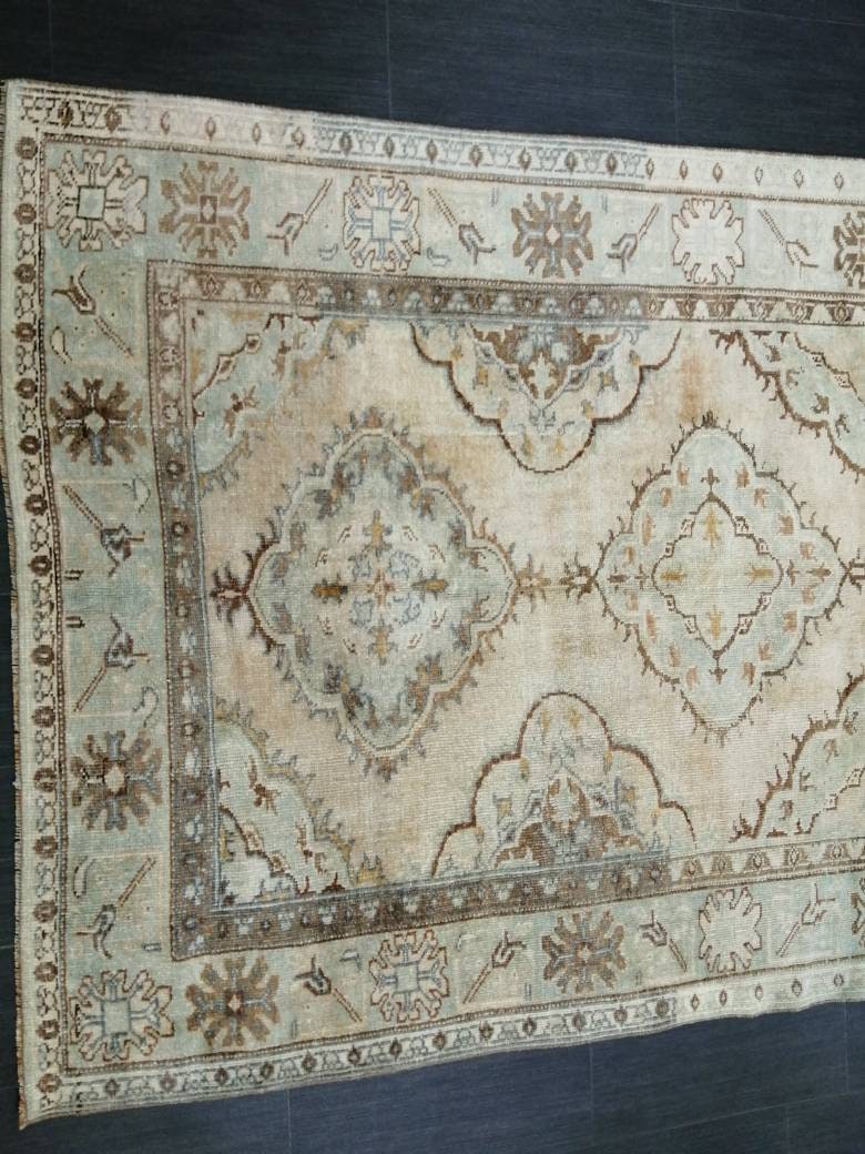 Muted Vintage Runner Rug 12.6 x 4.9 Muted Hallway Runner Rug Kitchen Runner Rug Muted Wool Runner Rug Muted Oushak Rug 12.6x4.9