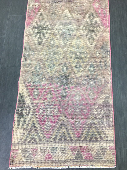 Handmade Runner Rug 2.4 x 8.5 Turkish Runner Rug Vintage Runner Rug Hallway Runner Rug Kitchen Runner Rug Wool Runner Rug Wool Oushak Rug