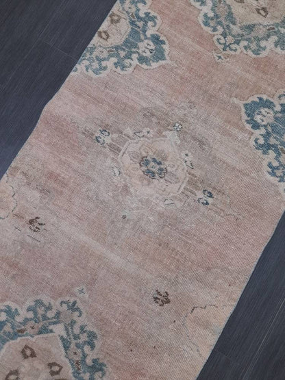 Muted Vintage Runner Rug 2.8 x 13 Muted Hallway Runner Kitchen Runner Rug Muted Staircase Runner Rug Muted Oushak Rug XĹ Turkish Runner Rug