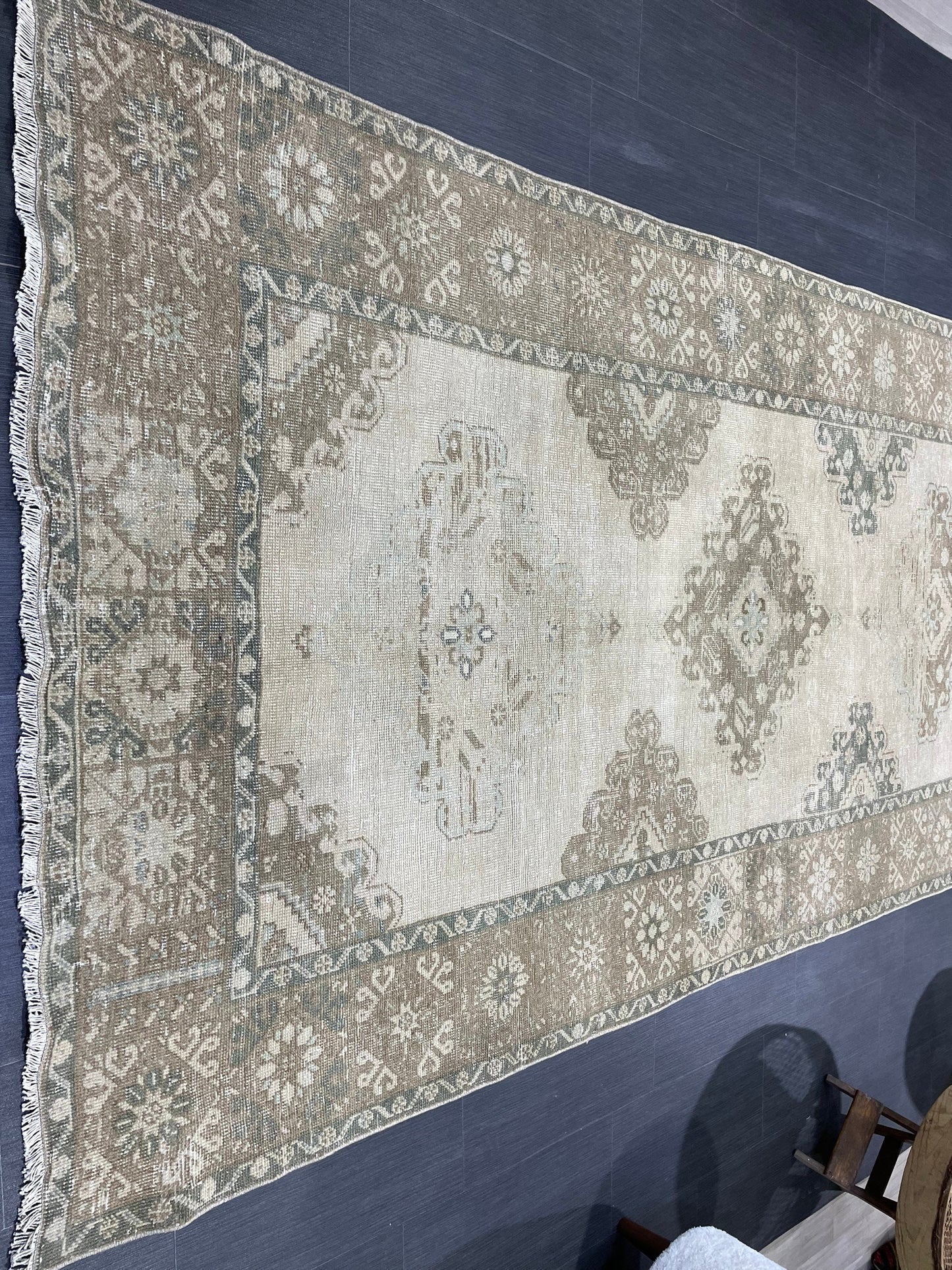 Handmade 5 x 12.4 Runner Rug, Oushak Runner Rug, Turkish Runner Rug, Hand Knotted Runner Rug, Hallway Runner Rug Kitchen Runner Wool Runner