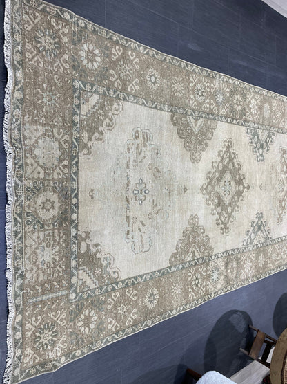 Handmade 5 x 12.4 Runner Rug, Oushak Runner Rug, Turkish Runner Rug, Hand Knotted Runner Rug, Hallway Runner Rug Kitchen Runner Wool Runner