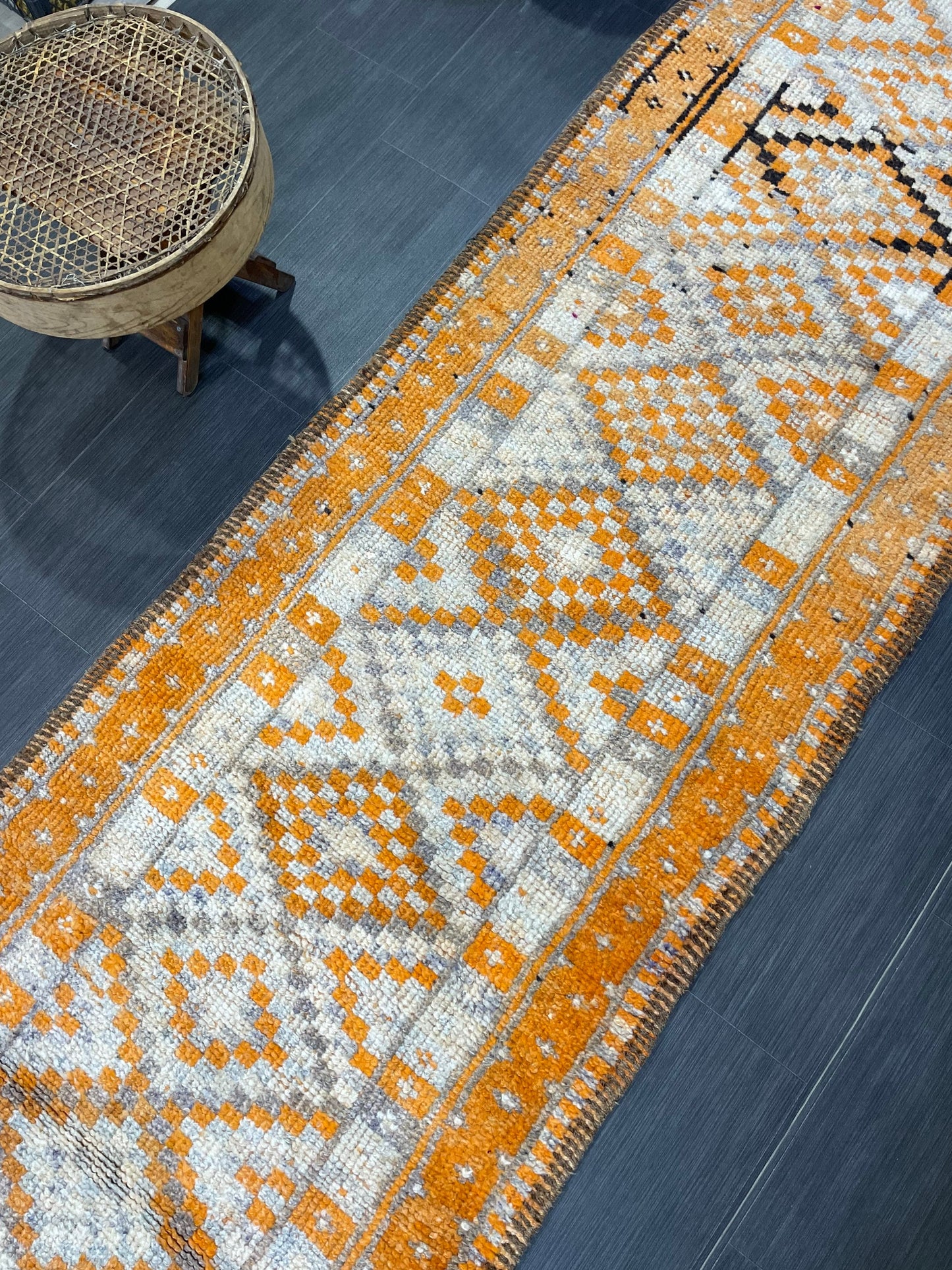 MUTED Staircase Runner Rug, 3.2 x 13.2 Vintage Turkish Runner, XL Vintage Oriental Runner Rug, Oushak Runner Rug, Plush Soft Wool Runner