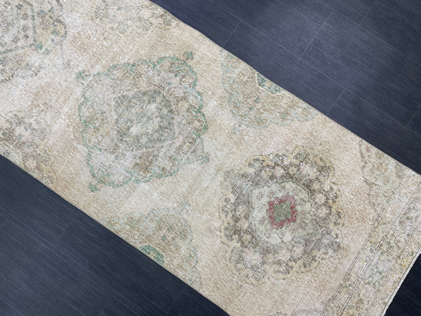 Handmade Runner Rug 2.7 x 12.4 Turkish Runner Rug Vintage Runner Rug Hallway Runner Rug Kitchen Runner Rug Hand Knotted Runner Rug