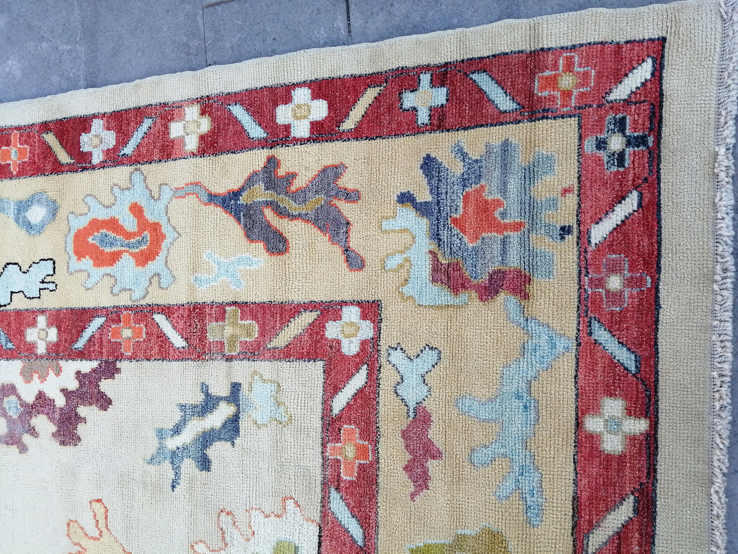 12 x 9 OUSHAK RUG, TURKISH Oushak Rug, Vintage Oushak  Rug, Rug, Wool Oushak Rug Hand Made Rugs, Made In Turkey 9x12 Oushak Rug