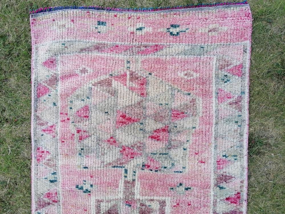 Vintage turkish runner 2'10x11 oushak high pile runner, hallway runner, vintage runner rug, hand made wool rug, kitchen rug, oushak rug