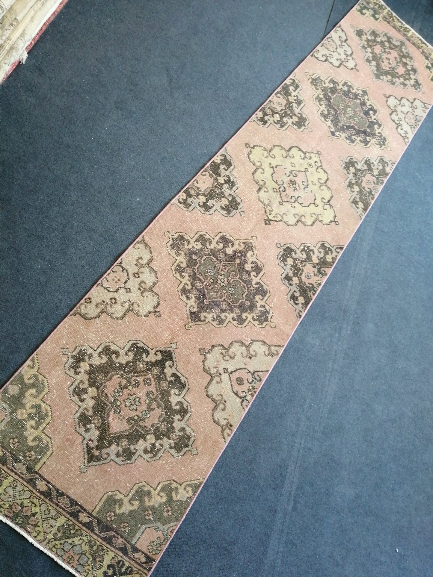 12.5 x 2.7 ft Oushak Runner Rug Turkish Runner Rug Vintage Runner Rug Hallway Runner Rug Kitchen Runner Rug Wool Runner Rug Wool Oushak Rug