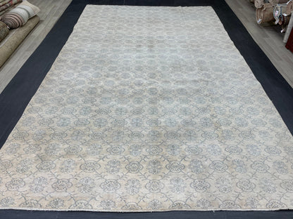 Muted RUG TURKISH 7.4 x 12 Rug Vintage Rug Natural Wool Oushak Rug Handmade Persian Rugs Vintage Turkish Rug Neutral Oriental rug