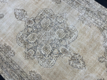 Muted Persian RUG 6.6 x 10.5 Turkish Oushak Rug Vintage Antique Rug Vintage Rug Wool Muted Oriental Rug Handmade Rug Hand Knotted Rug