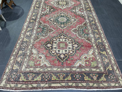Turkish Runner Rug, Turkish Runner 4.7 x 12.3 Rug, Vintage Runner Rug, Hallway Runner Rug Kitchen Runner Rug, Wool Runner Rug Persian Rug