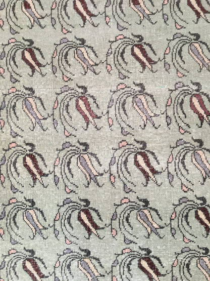 3x5 feet handmade floral mini runner rug, turkish kitchen floor wide rug, grey bathroom area rug, entryway large muted color rug, bohem rugs