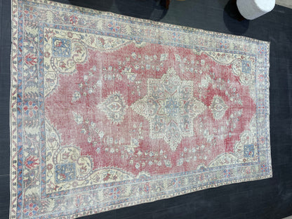 Persian RUG, Oushak 5.10 x 9.6 Rug, Vintage Rug, Vintage Persian Wool Rug, Handmade Rug, Vintage Turkish Rug Oriental Rug