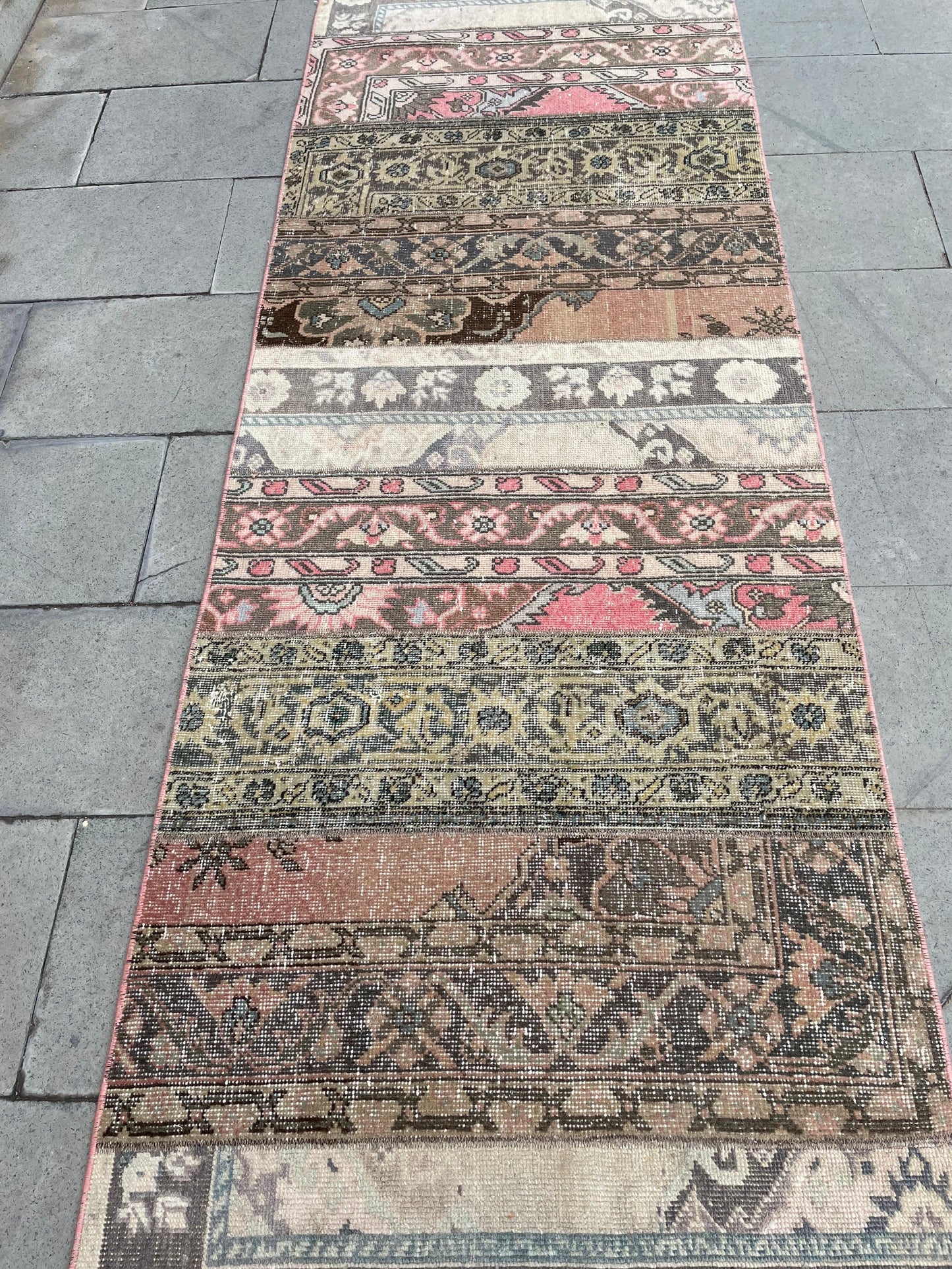 Staircase Runner Rug 2.8 x 30 ft Extra Long  TURKISH Runner Rug Vintage Runner Rug Oriental Runner Rug Patchwork Runner Hand Knotted Runner