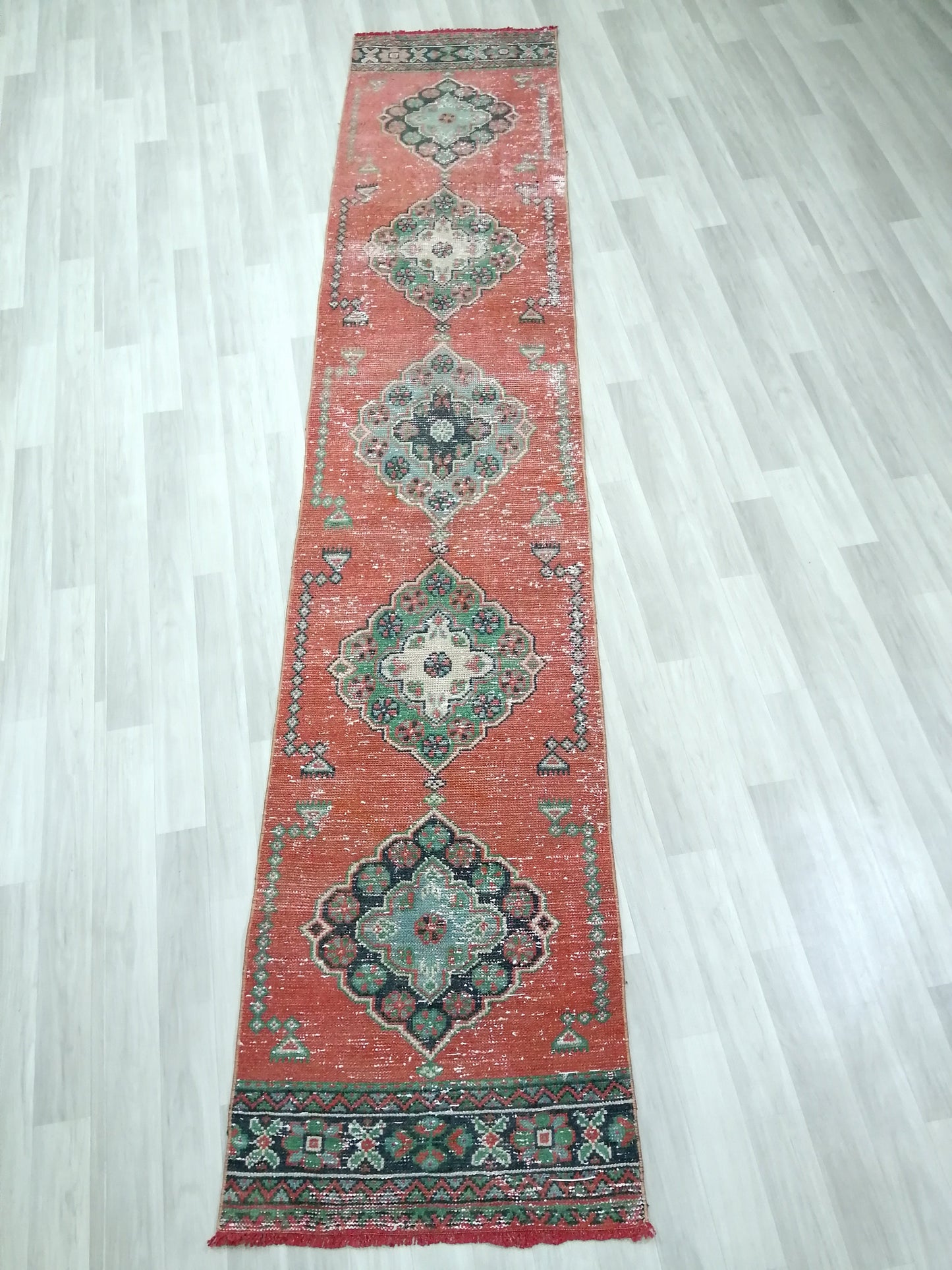 11.6 X 2.4 Oushak Runner Rug Turkish Runner Rug Vintage Runner Rug Hallway Runner Rug Kitchen Runner Rug Wool Runner Rug Wool Oushak Rug