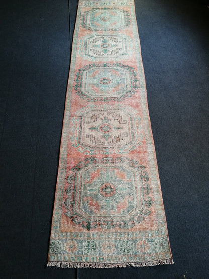 11.6 x 2.10 Oushak Runner Rug Turkish Runner Rug Vintage Runner Rug Hallway Runner Rug Kitchen Runner Rug Wool Runner Rug Wool Oushak Rug