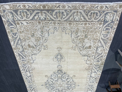 Handmade Rug, Vintage 4.9 x 10 Turkish Rug, Persian Rug, NATURAL Wool Rug, Living Room Rug, Oushak Rug, Hand Knotted Rug, Kitchen Rug,