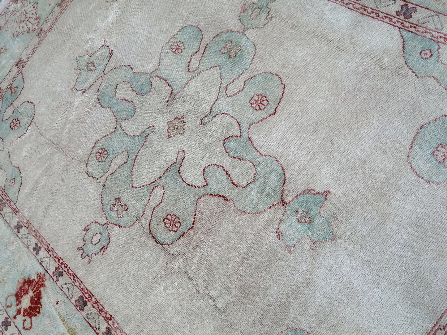 Muted OUSHAK RUG, 9.3 x 11.7 TURKISH Oushak Rug, Vintage Oushak Rug Wool Oushak Rug Hand Made Rugs, Authentic  Oushak Rug