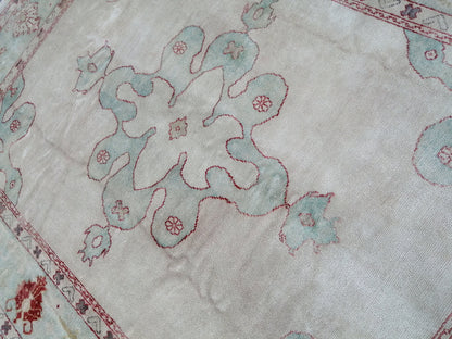 Muted OUSHAK RUG, 9.3 x 11.7 TURKISH Oushak Rug, Vintage Oushak Rug Wool Oushak Rug Hand Made Rugs, Authentic  Oushak Rug