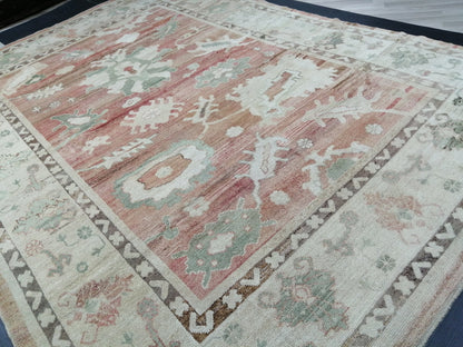 Vintage Muted OUSHAK RUG,12.5 x 8.9  Oushak Rug, Vintage Oushak Rug Wool Oushak Rug Hand Made Rugs, AUTHENTIC Oushak Rug