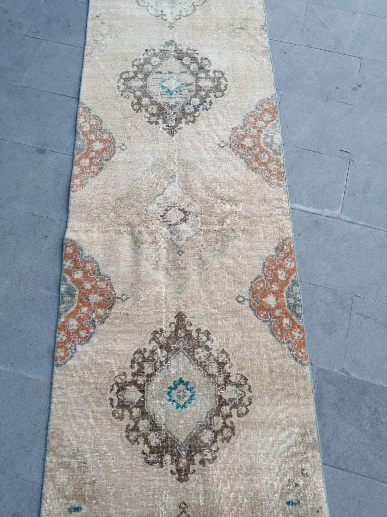 XL Turkish Runner Rug Long Vintage Runner Rug 2.9 x 20 Vintage Stairs Runner Rug Extra Long Oriental Runner Carpet XL Antique Persian Runner
