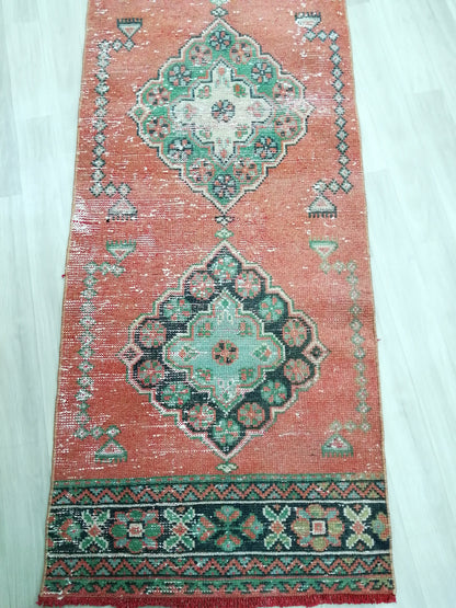 11.6 X 2.4 Oushak Runner Rug Turkish Runner Rug Vintage Runner Rug Hallway Runner Rug Kitchen Runner Rug Wool Runner Rug Wool Oushak Rug