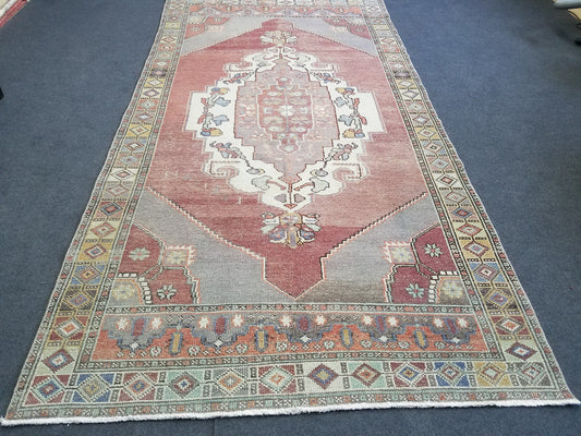 4.5 x 8.6 Turkish oushak rug, vintage rug, wool kitchen rug, Hand Knotted rug,
