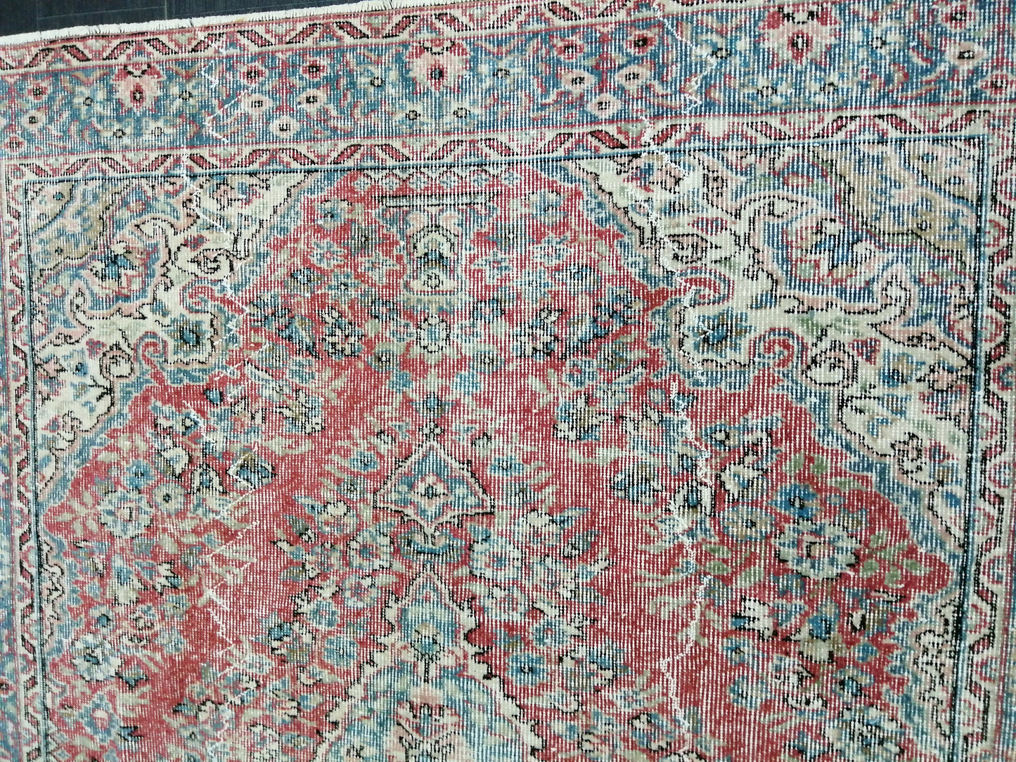 5.3 x 8.3 OUSHAK RUG TURKISH Oushak Rug Vintage Oriental Rug Vintage Runner Rug Wool Rug Hand Made Rugs Vintage Turkish Rug