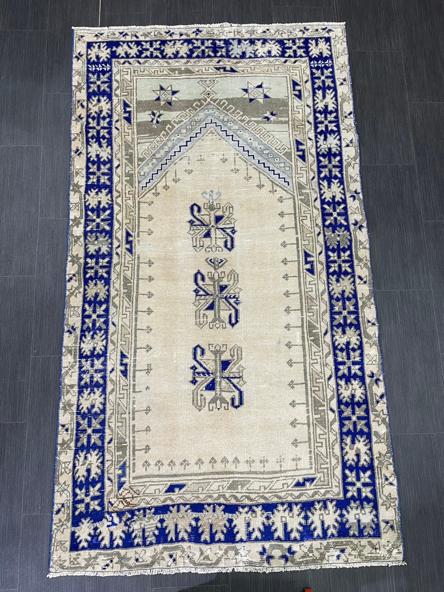 Vintage Turkish RUG Oushak Rug 3.6 x 6.5 Vintage Rug Antique Rug Handmade Rug Hand Knotted Rug Bohemian Rug Wool Rug