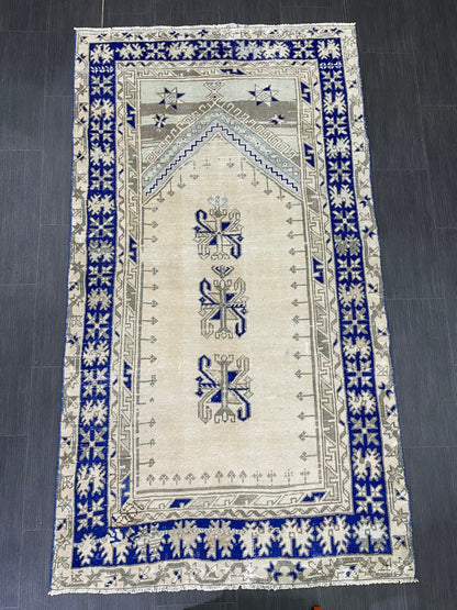 Vintage Turkish RUG Oushak Rug 3.6 x 6.5 Vintage Rug Antique Rug Handmade Rug Hand Knotted Rug Bohemian Rug Wool Rug