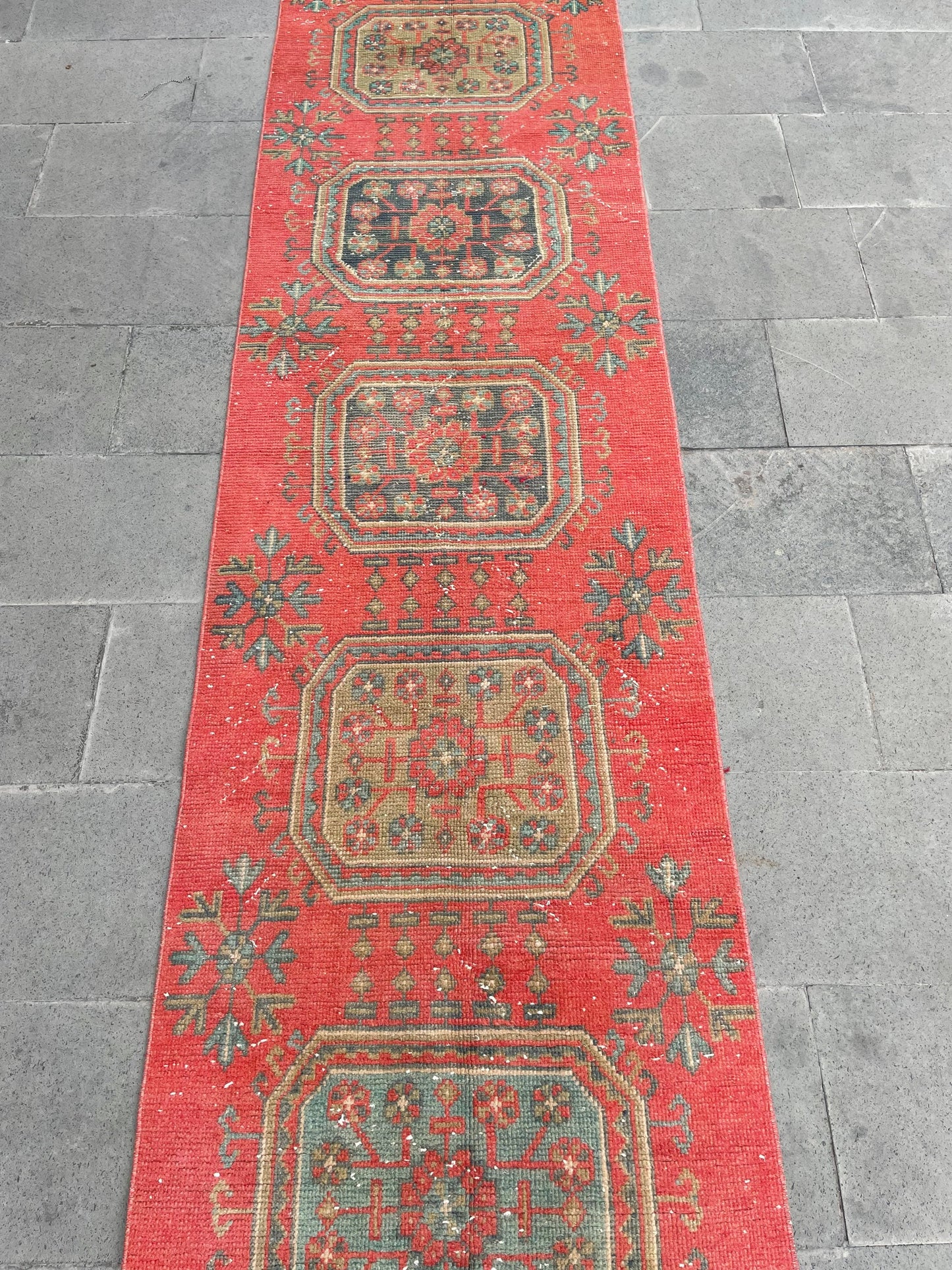 Extra Long Turkish Runner Very Long Oushak Runner Rug 2.6 x 20.5 Vintage Stair Runner Rug XL Oriental Runner Rug Staircase Red Runner