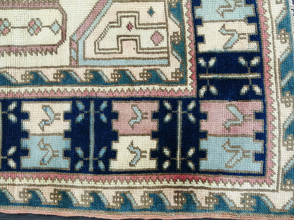 OUSHAK RUG Vintage 6.7 x 4.4 Oriental Rug High Pile Rug TURKISH Oushak Rug Vintage Wool Oushak Rug Hand Made Rugs Vintage Turkish Rug