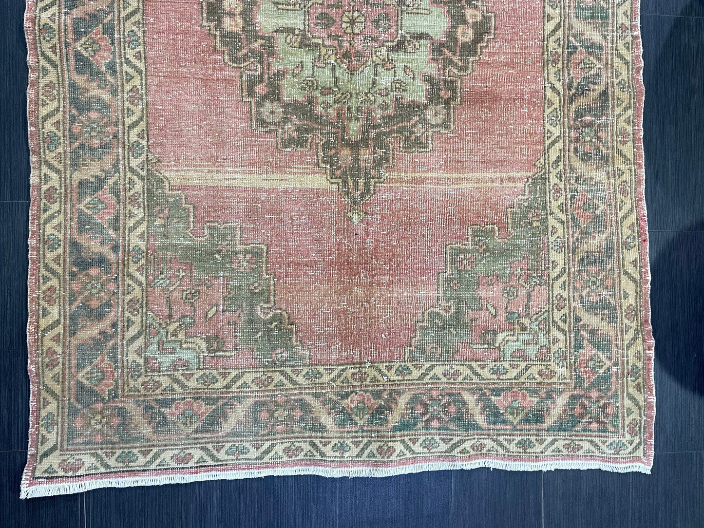 Handmade Rug, Vintage 4.4 x 6.4 Turkish Rug, Persian Rug, NATURAL Wool Rug, Living Room Rug, Oushak Rug, Hand Knotted Rug, Kitchen Rug,